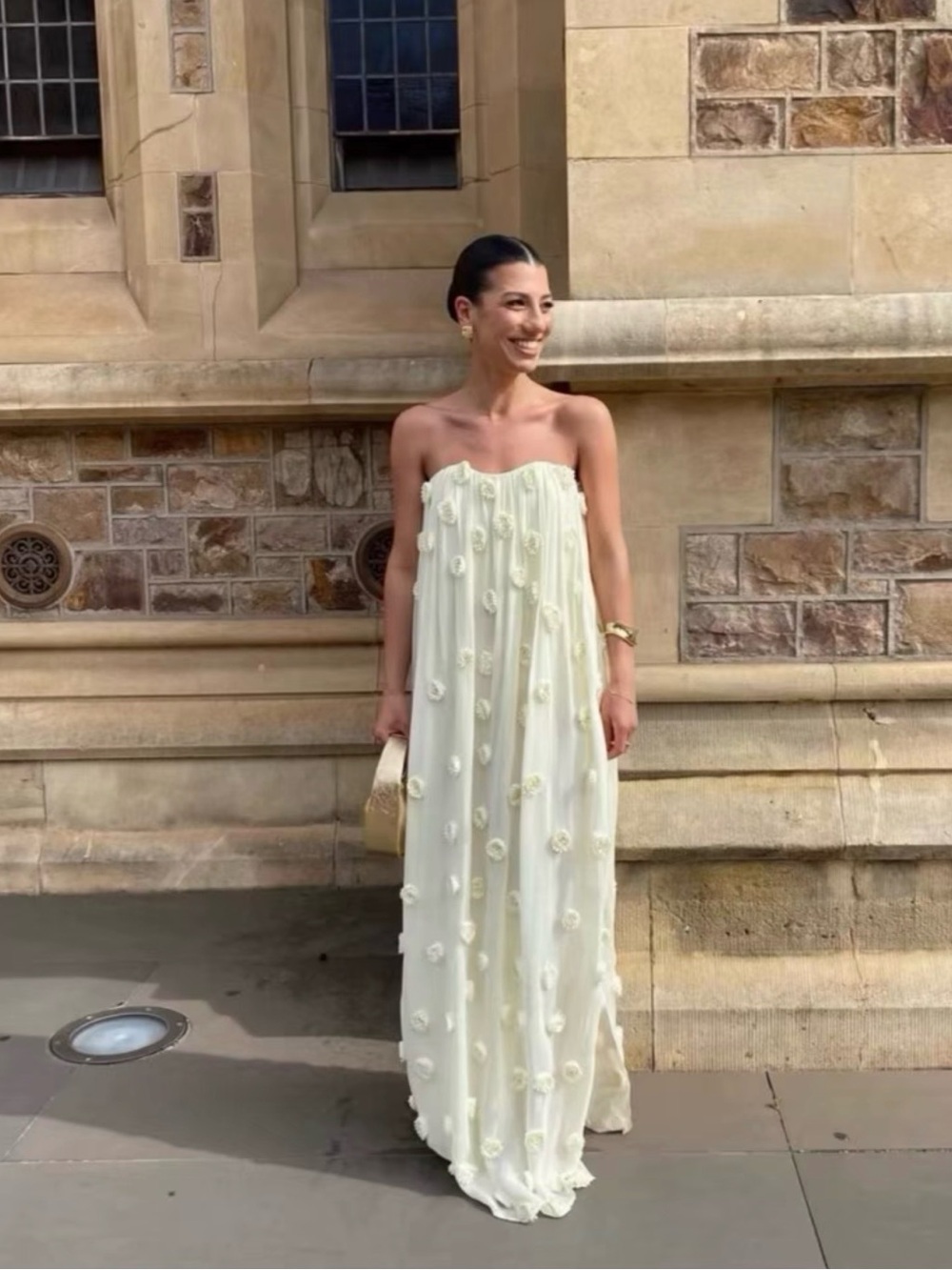 NWOT Camilla And Marc Daphne Strapless Dress In Lemon Yellow